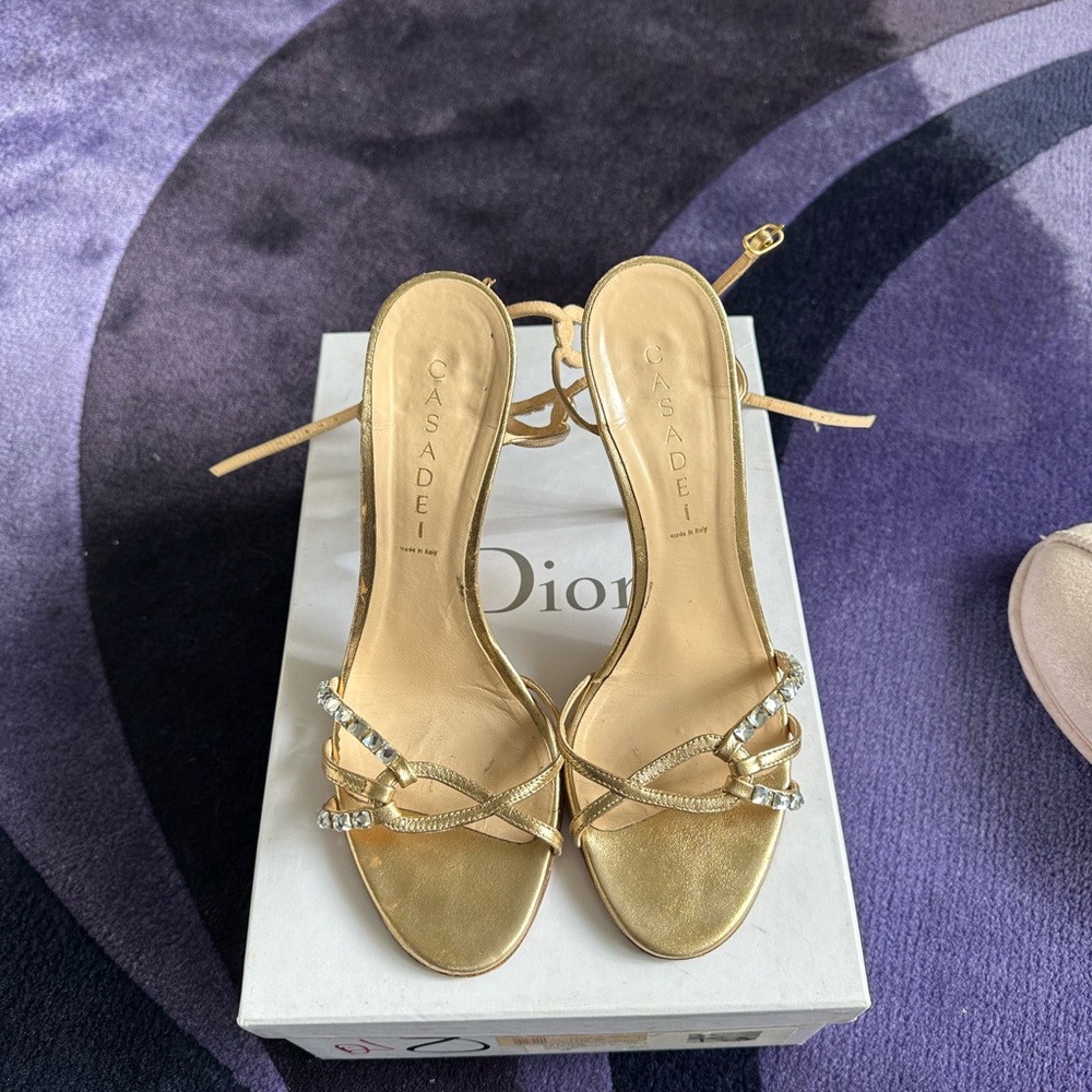 Casadei Gold color  Sandals size 8